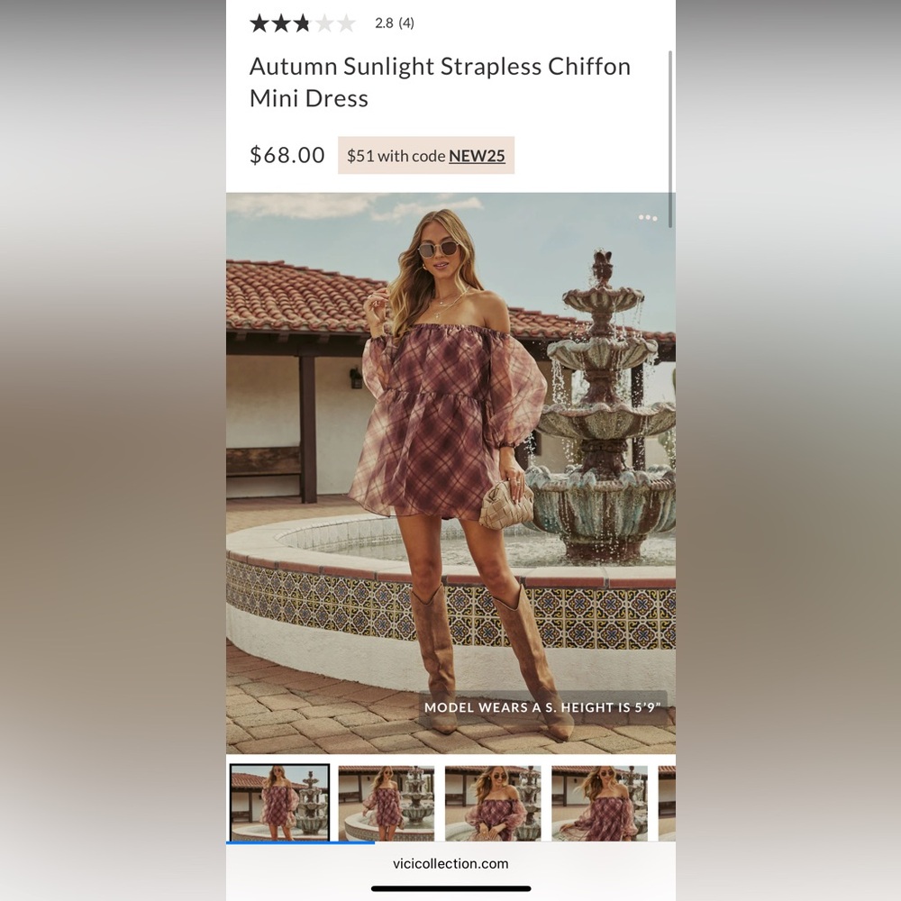 Sheer Plaid Off-Shoulder mini dress
